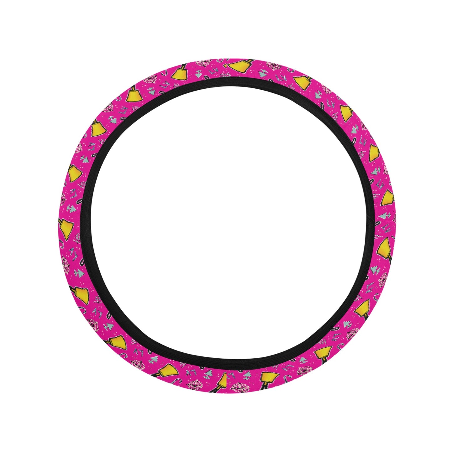 Cartoon Handbell Pink Steering Wheel Cover