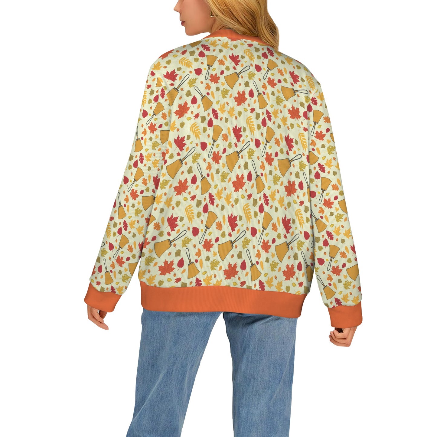 Handbell Falling Leaves Women's Cardigan