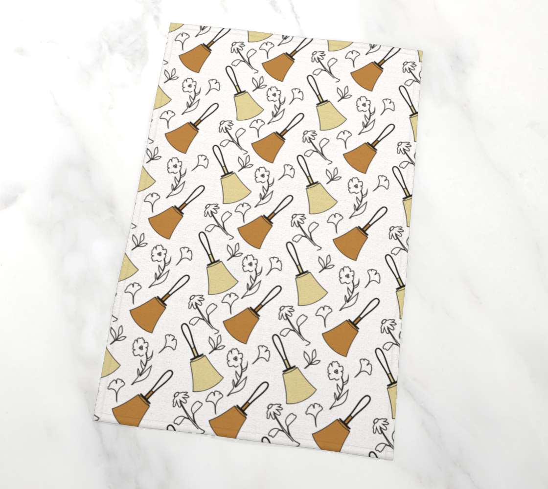 Bell Floral Tea Towel Black & White