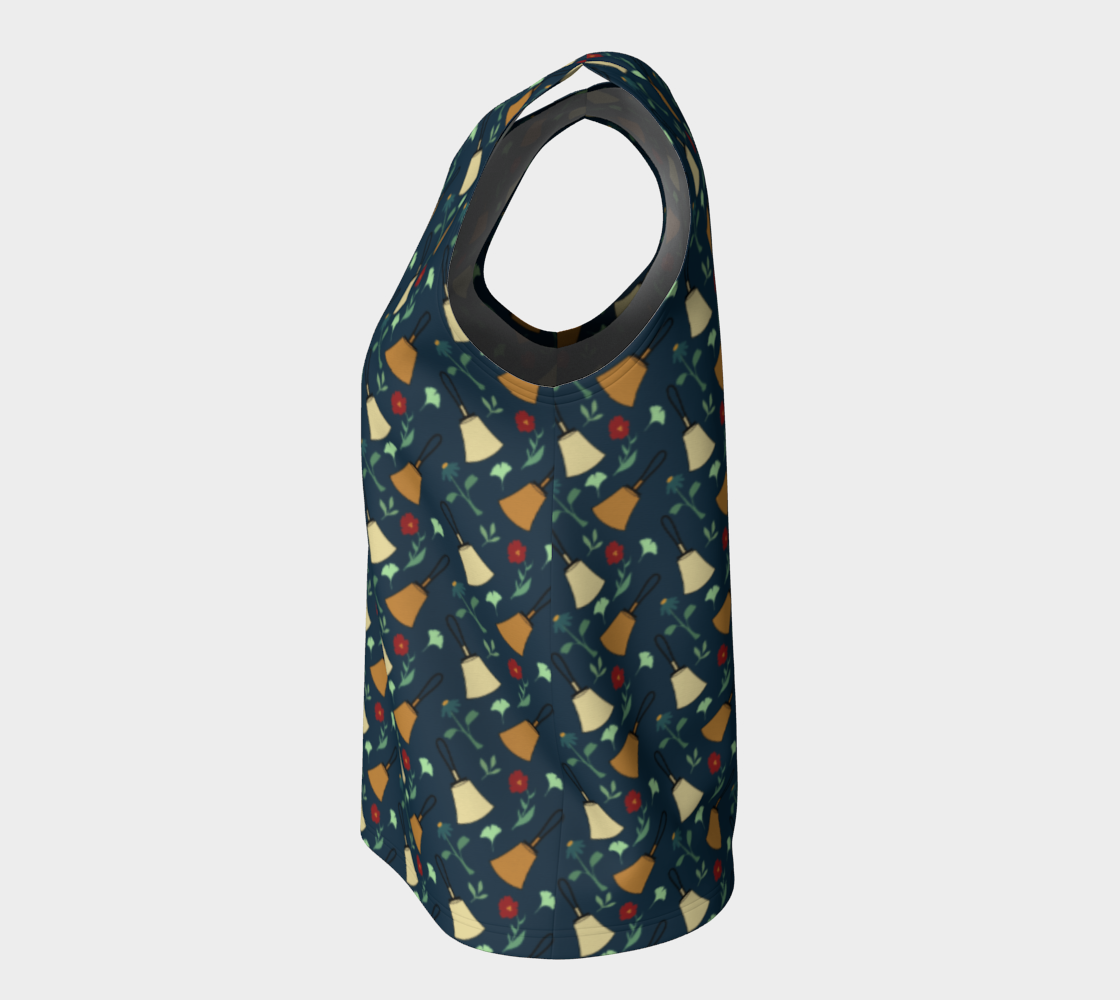 Bell Floral Deep Blue Long Tank Top larger bells