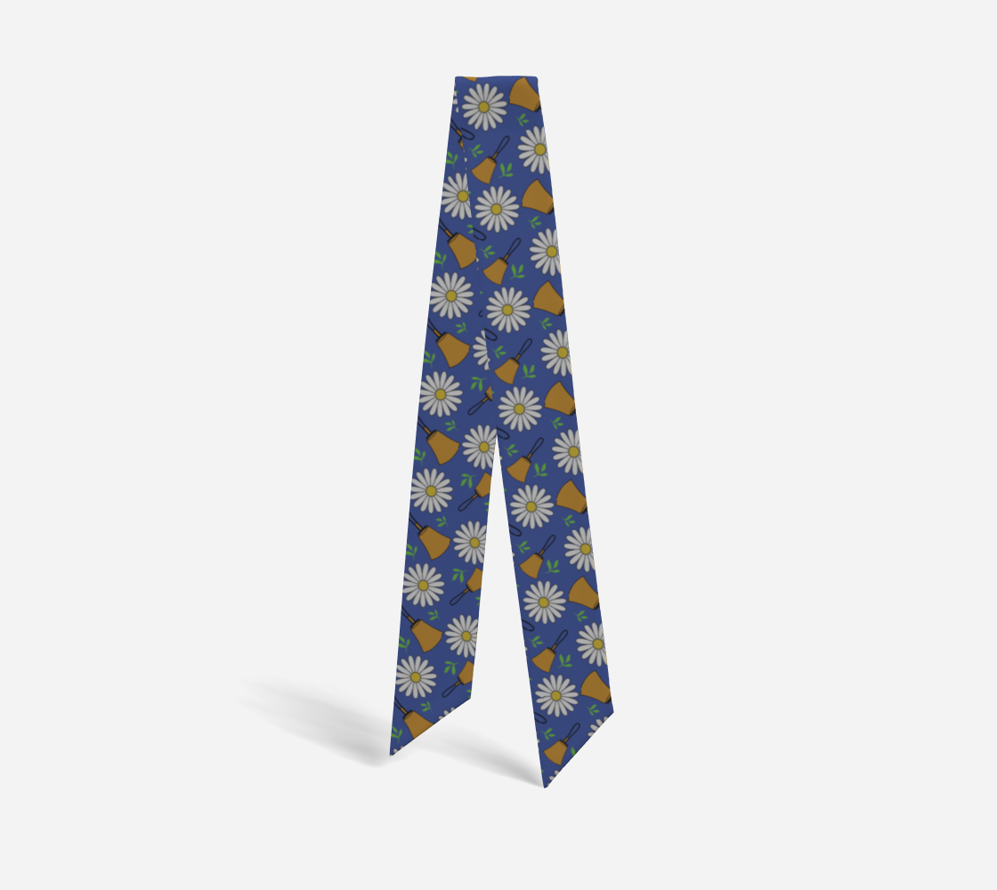 Blue Daisies Handbell Mini Scarf