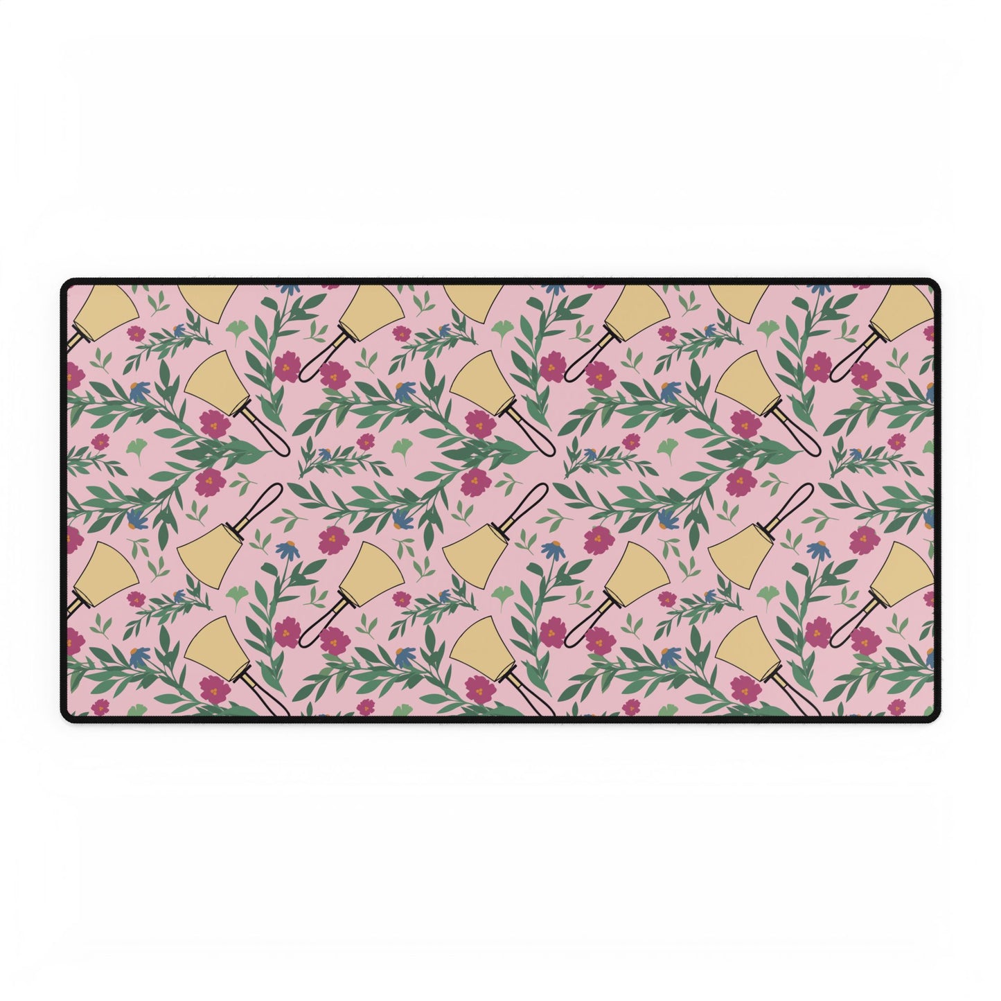Handbell Floral Desk Mat - Elegant Home Office Decor