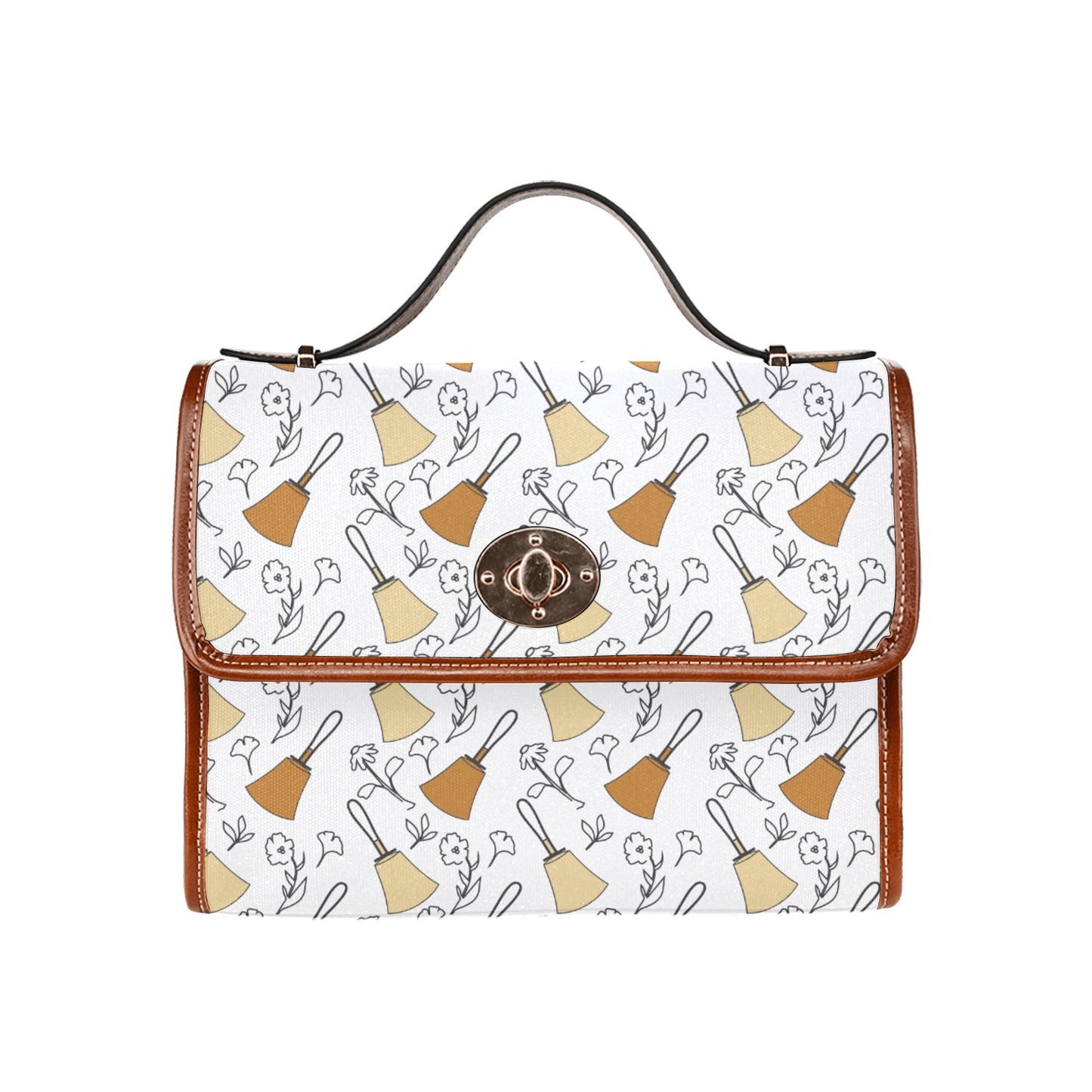 Bell Floral Waterproof Canvas Bag-Brown