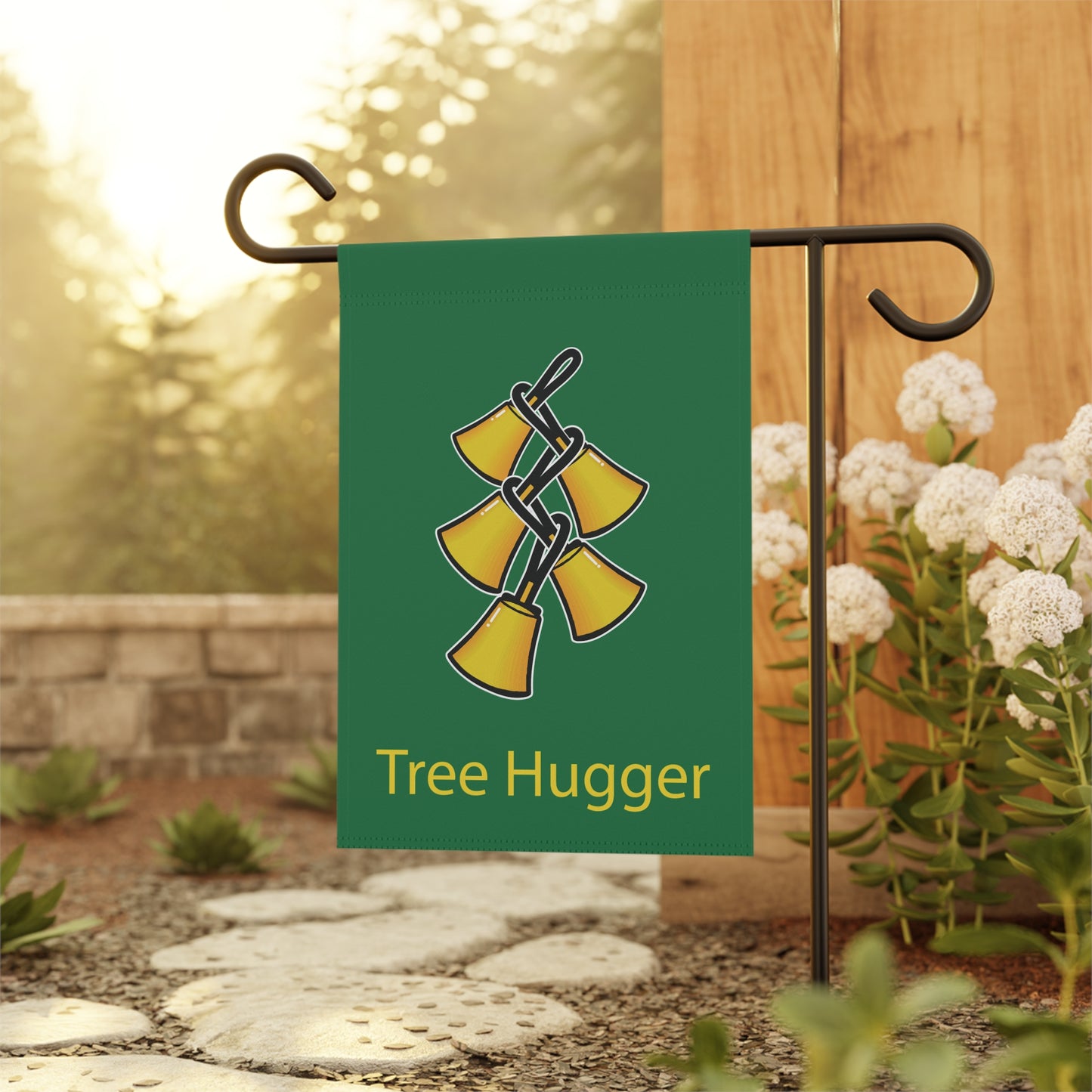 Garden & House Bell Tree Banner, Tree Hugger Banner, Outdoor Decor, Gardening Gift, Eco-Friendly Wall Flag, Tree Lover Decor