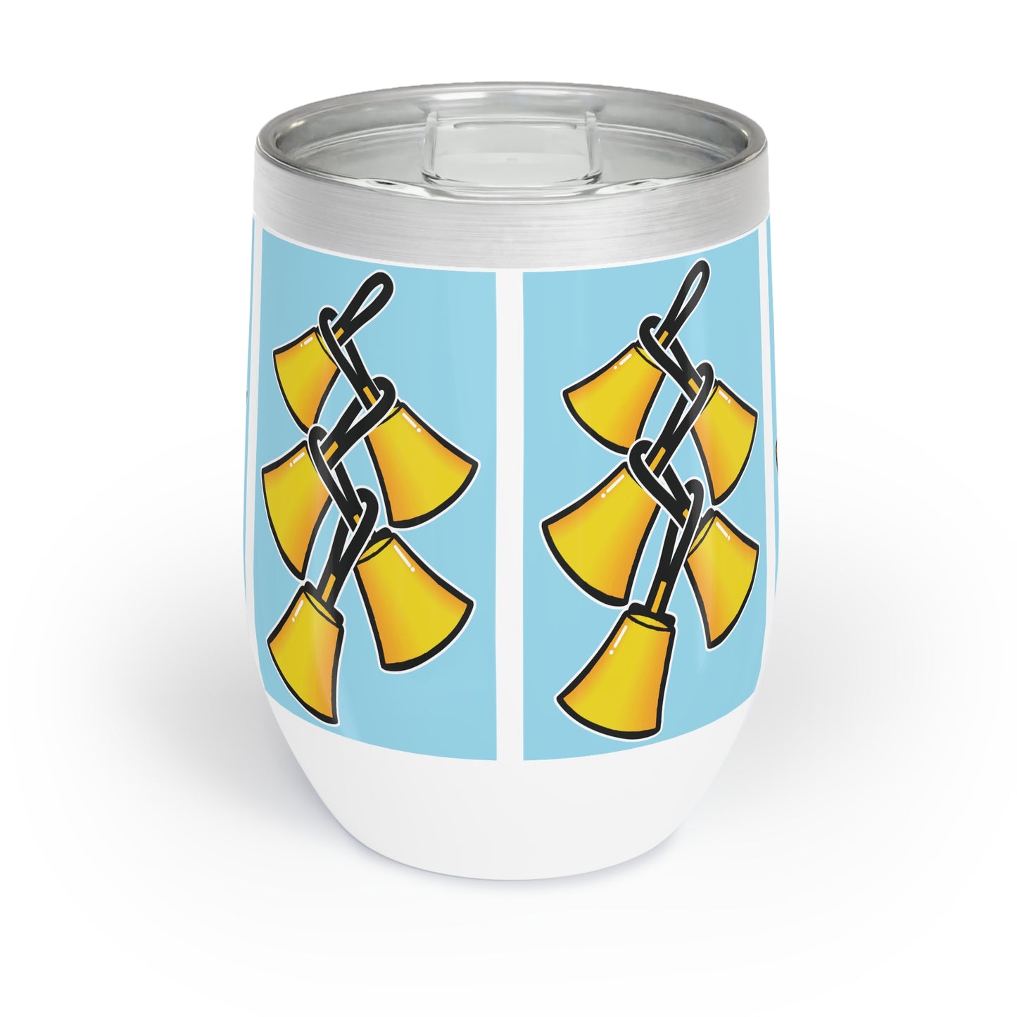 Chill Wine Tumbler with Colorful Bell Tree Design - Perfect for Celebrations & Gatherings