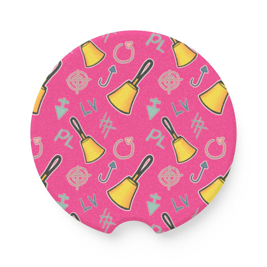 Colorful Soapstone Car Coaster with Fun Bell Design