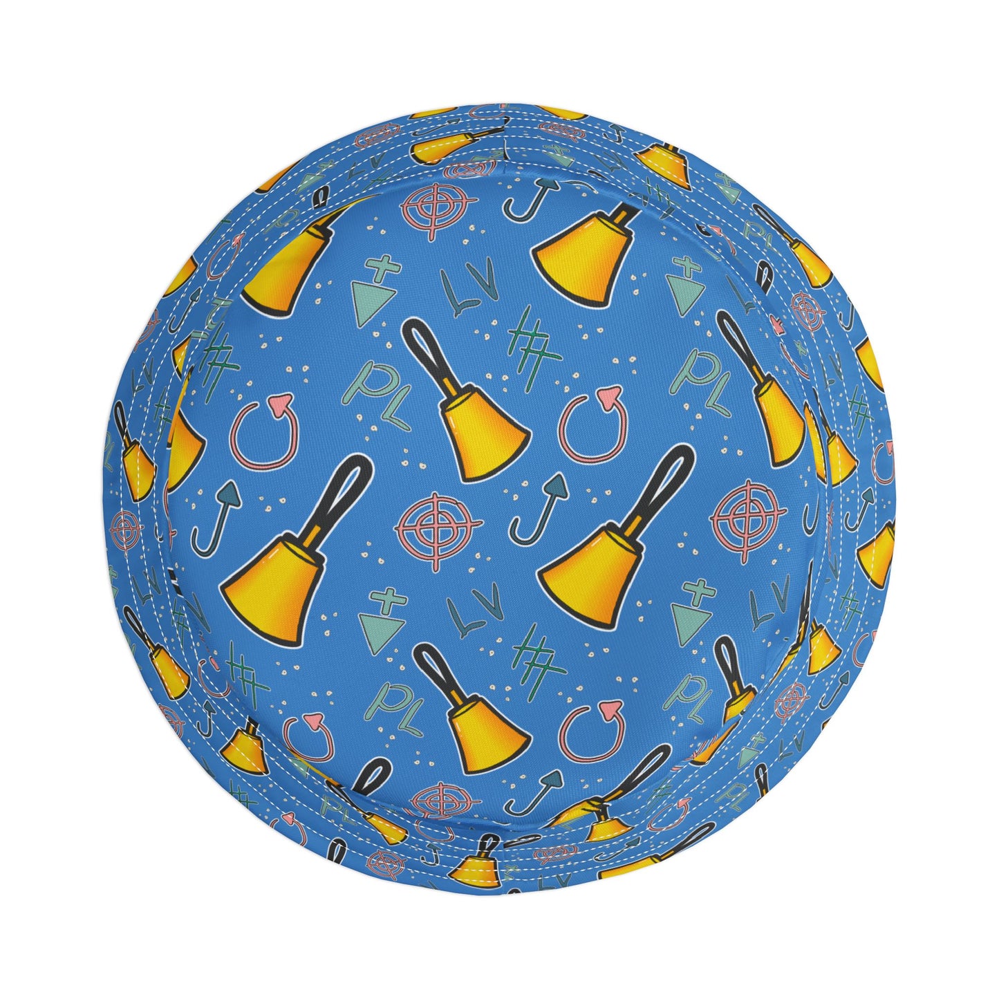 Blue Handbell Pattern Bucket Hat for Summer Fun
