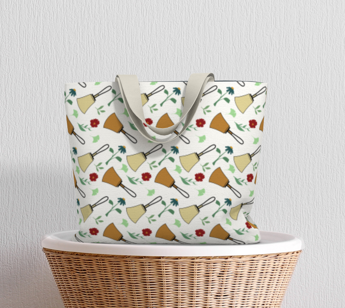 Bell Floral White Market Tote