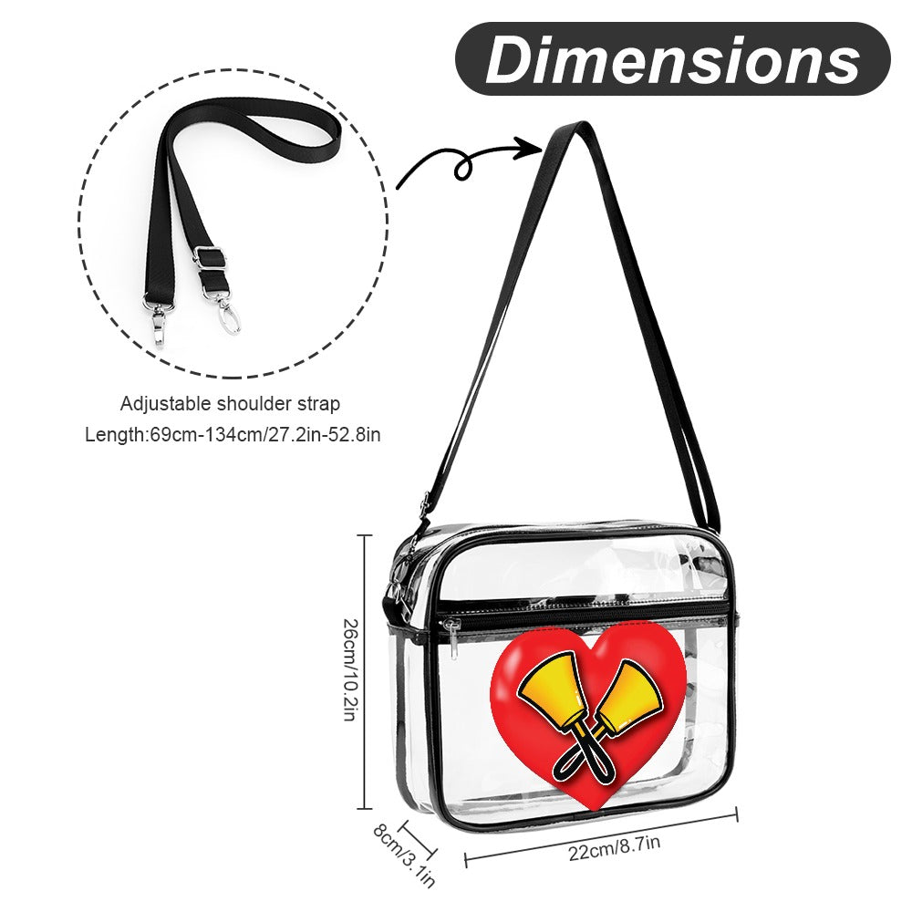 Transparent I love Handbells Stadium Bag