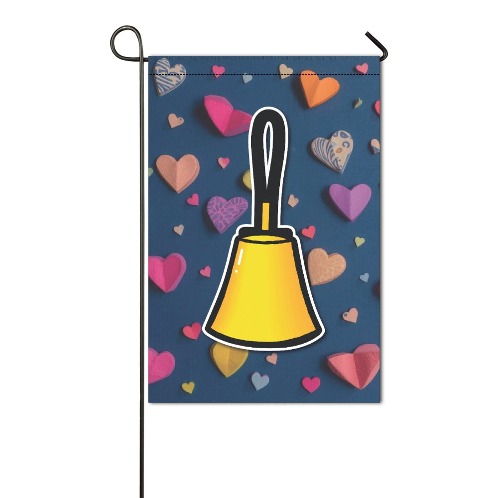 Handbell & Hearts Garden Flag 12''x18''(Without Flagpole)