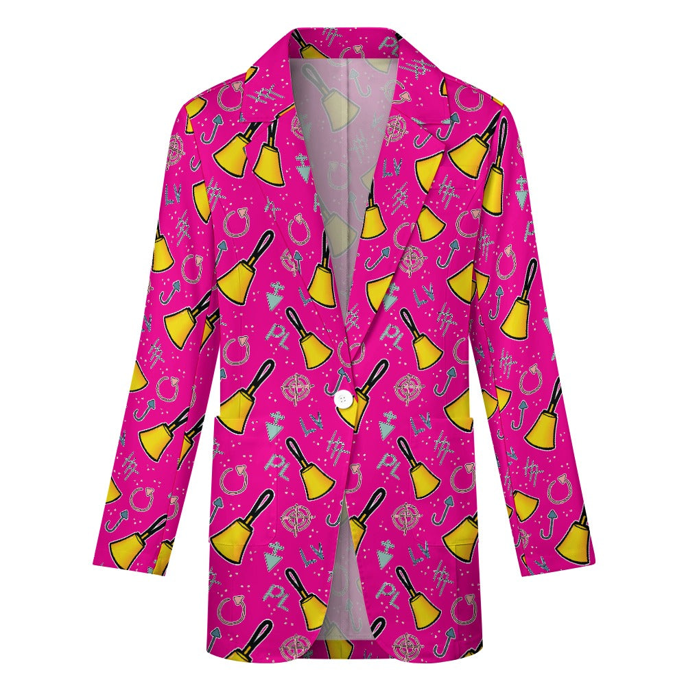 Cartoon Handbell Pink Women's Casual Suit