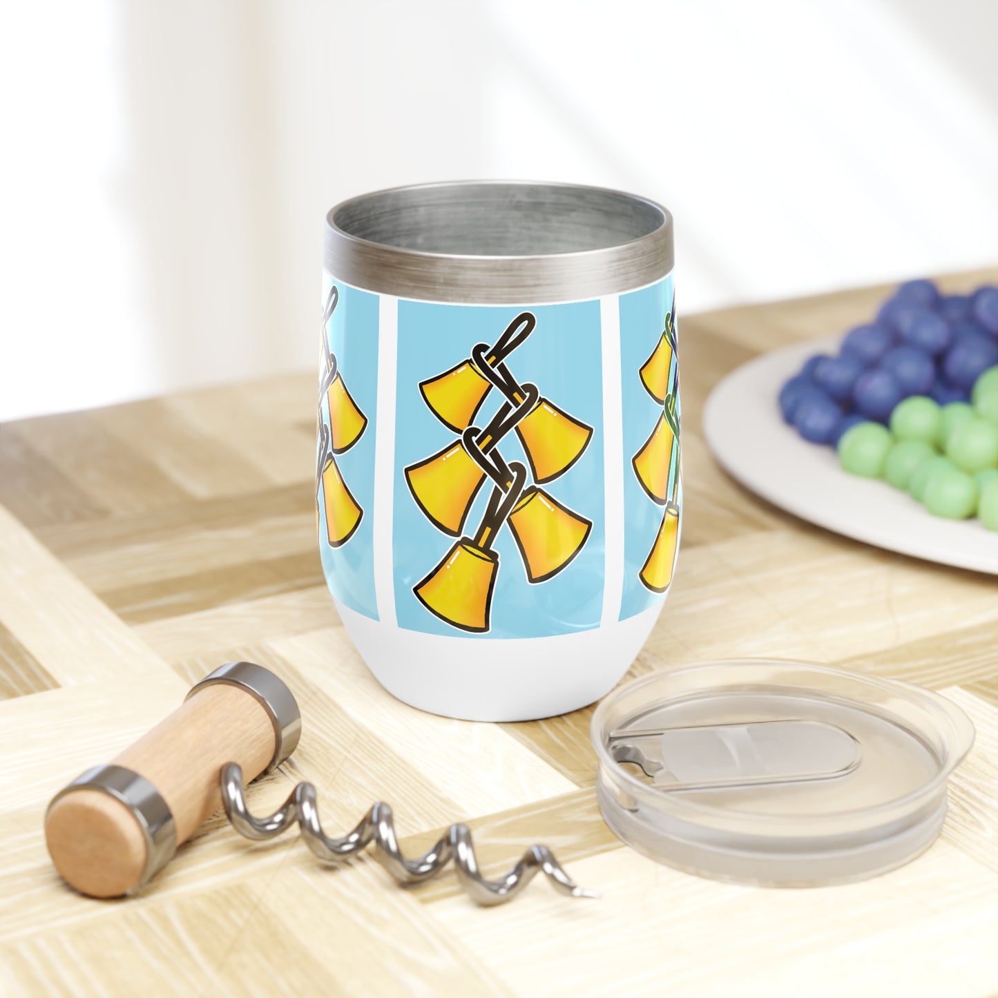 Chill Wine Tumbler with Colorful Bell Tree Design - Perfect for Celebrations & Gatherings