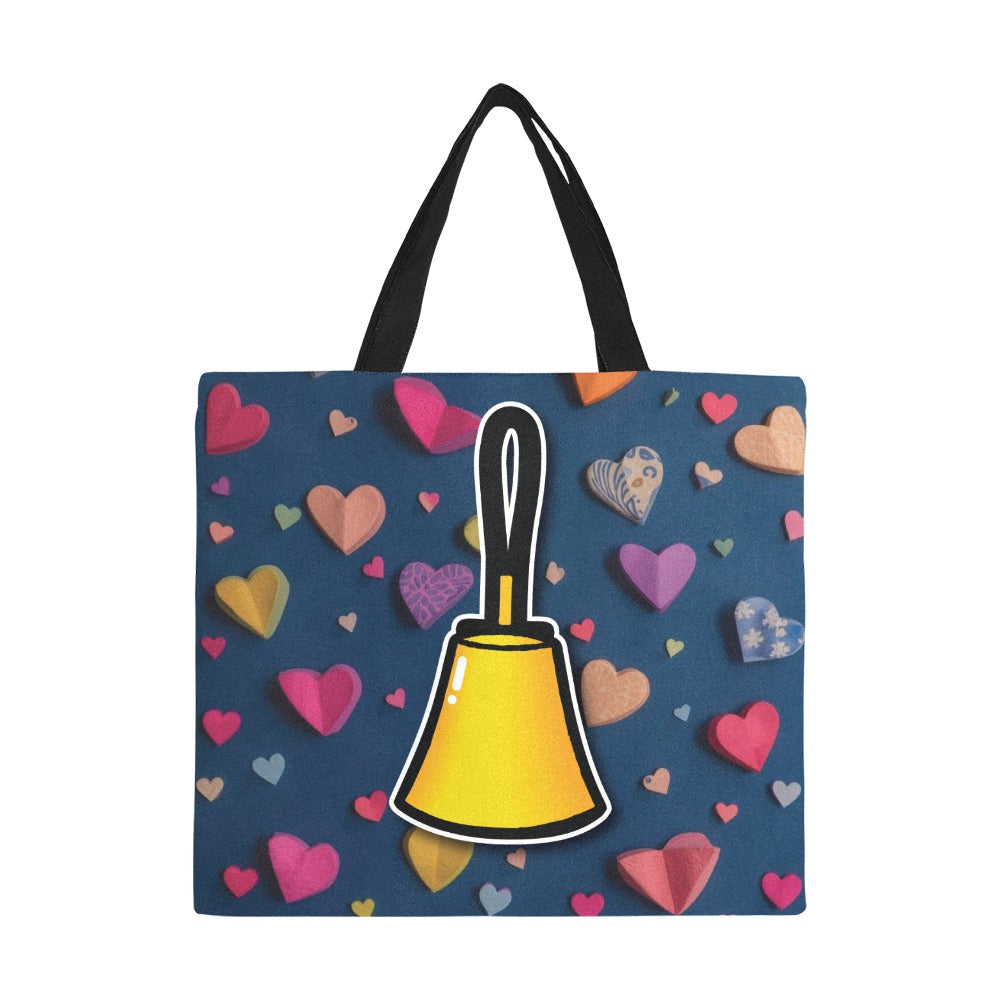 Handbell & Hearts Canvas Tote Bag