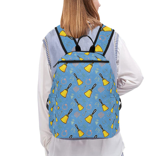 Cartoon Handbell Blue Lightweight Casual Backpack