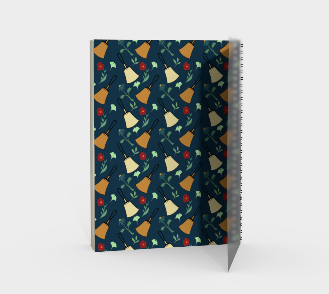 Navy Blue Floral Notebook