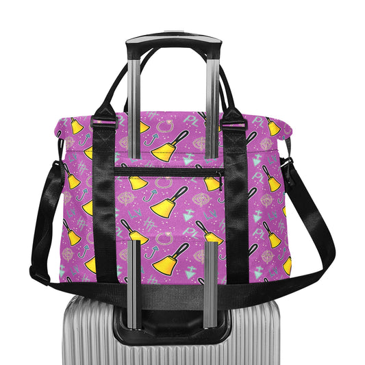 Purple Cartoon Bells Travel Duffel Bag