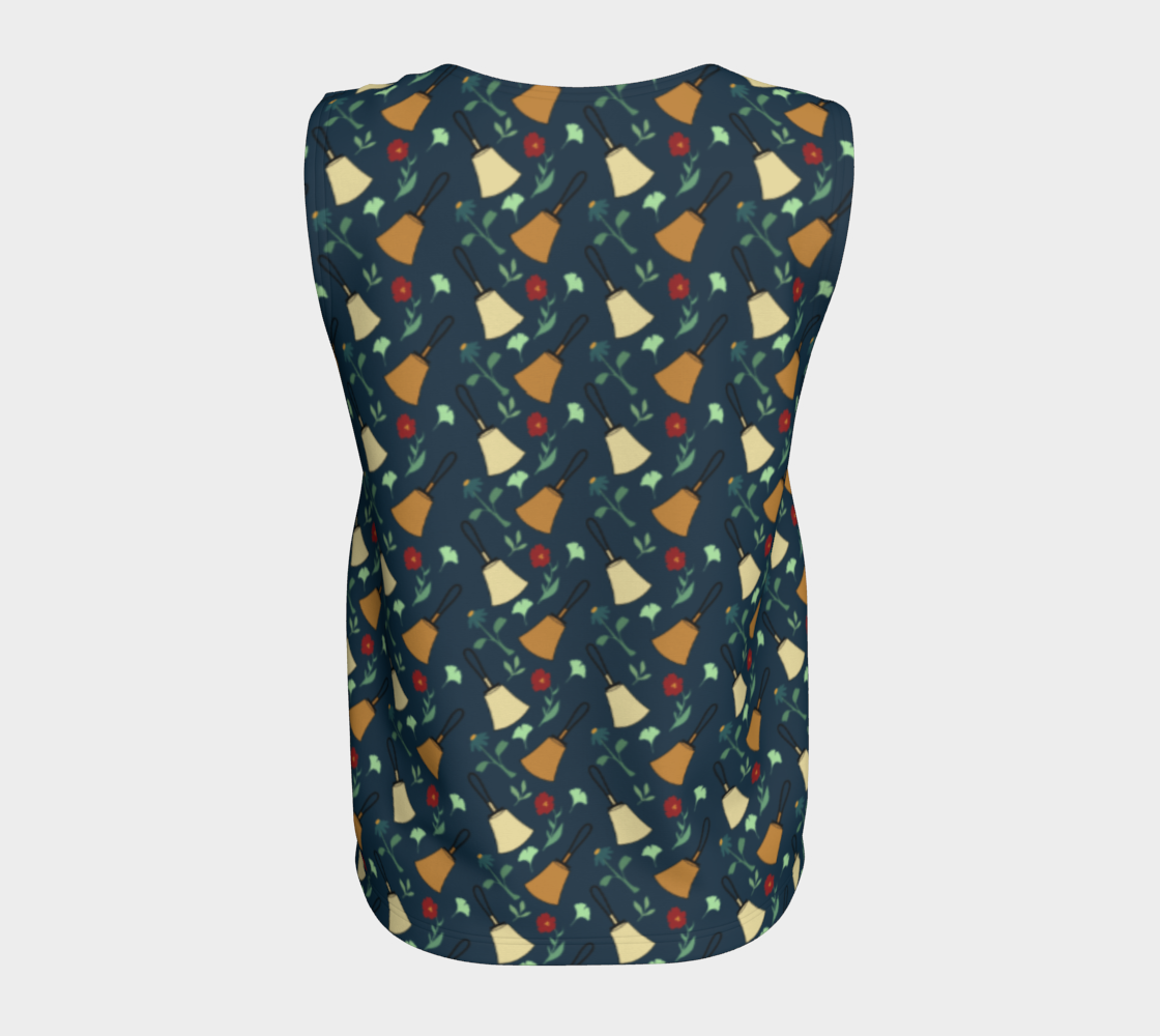 Bell Floral Deep Blue Long Tank Top larger bells