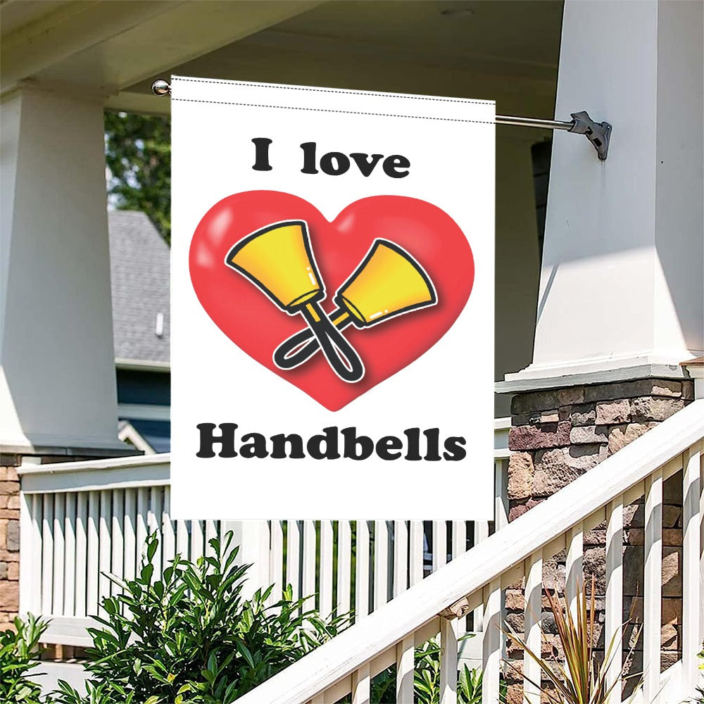 I Love Handbells Garden Flag 12''x18''(Without Flagpole)
