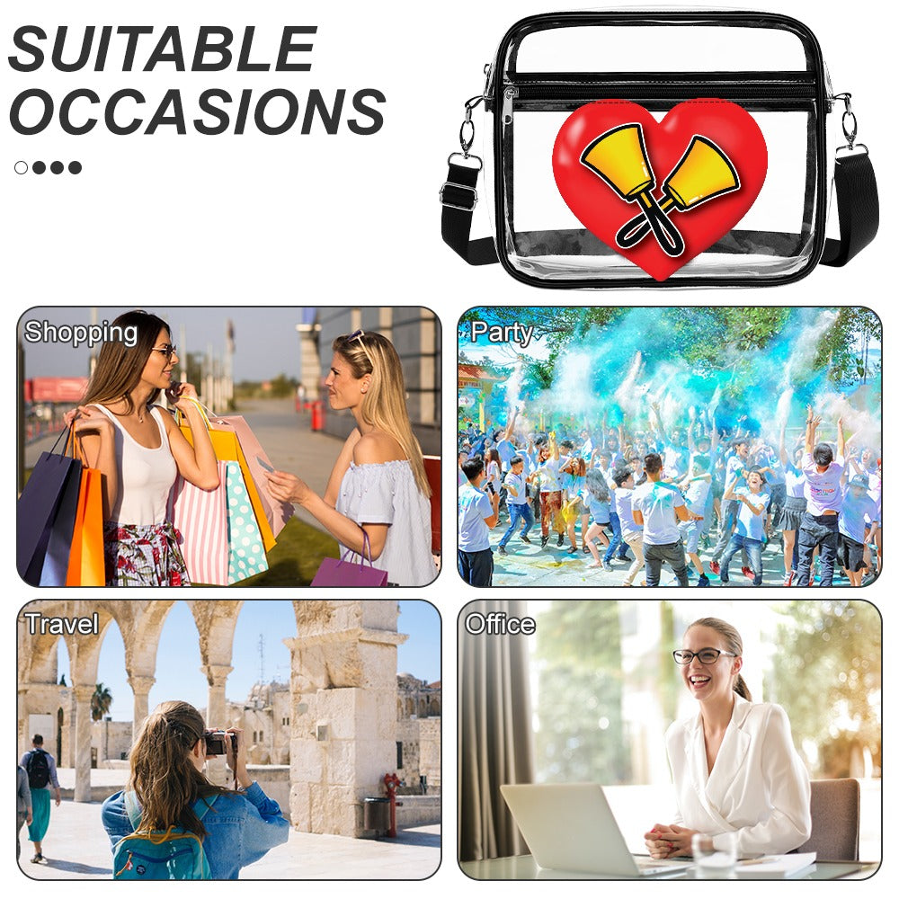 Transparent I love Handbells Stadium Bag