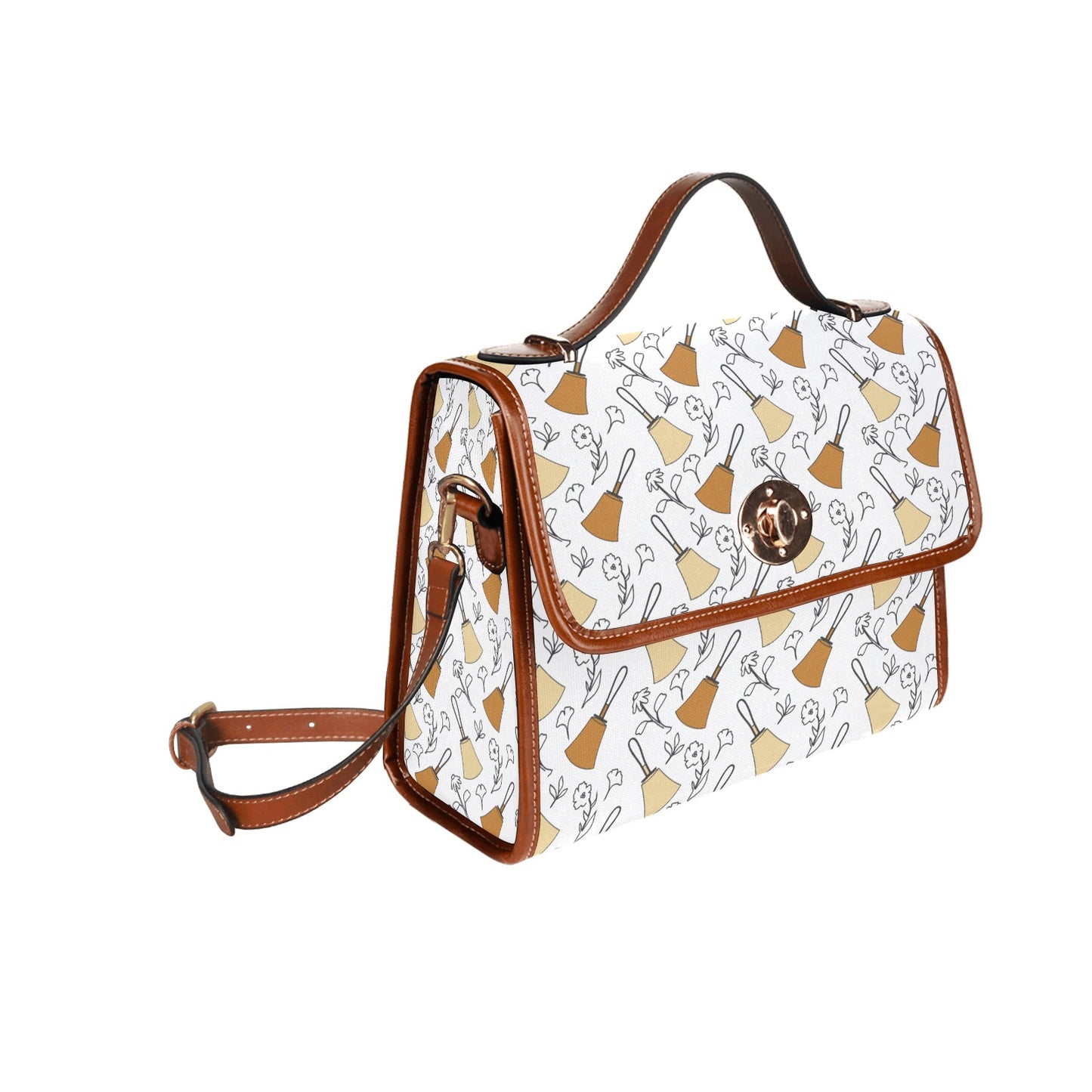 Bell Floral Waterproof Canvas Bag-Brown