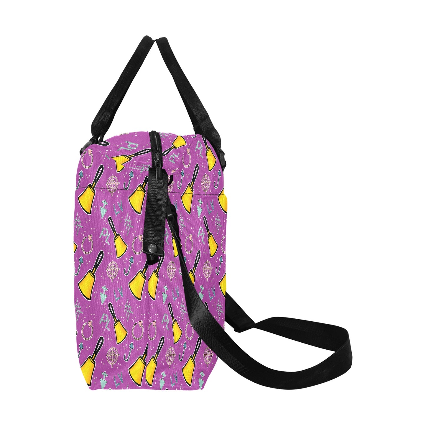 Purple Cartoon Bells Travel Duffel Bag