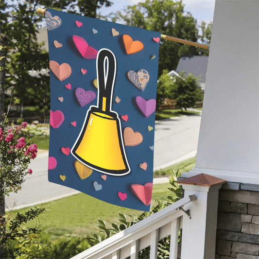 Handbell & Hearts Garden Flag 36" x 60"