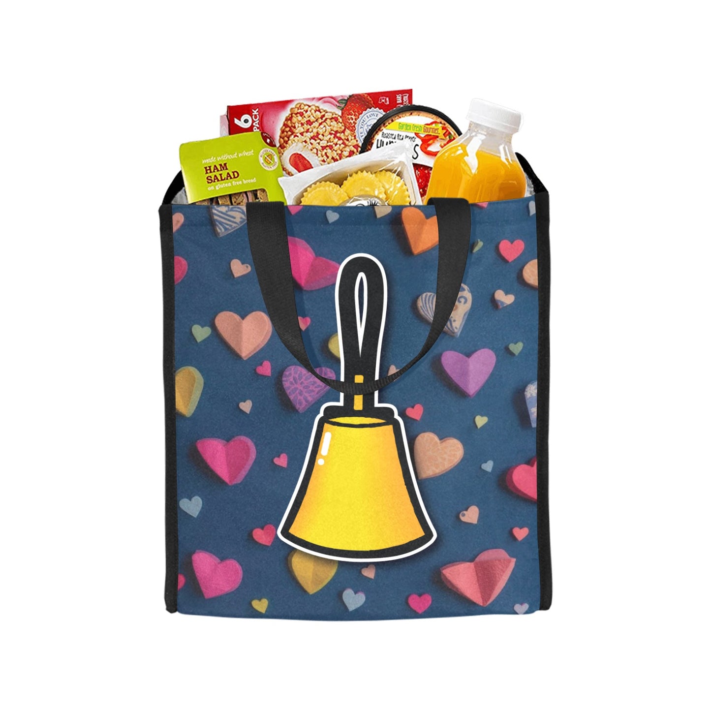 Handbell & Hearts Picnic Tote Bag