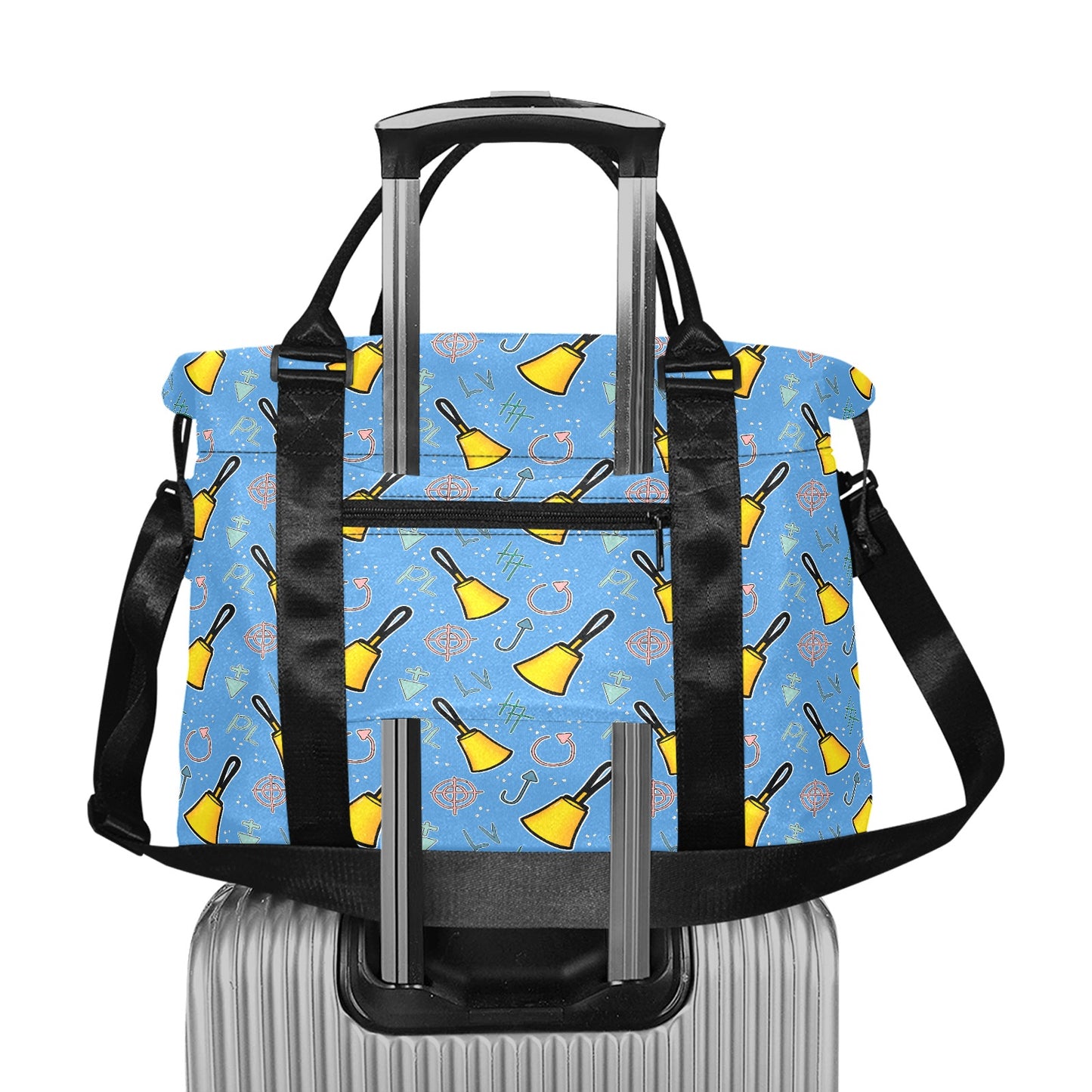 Cartoon Handbell Blue Duffle Bag
