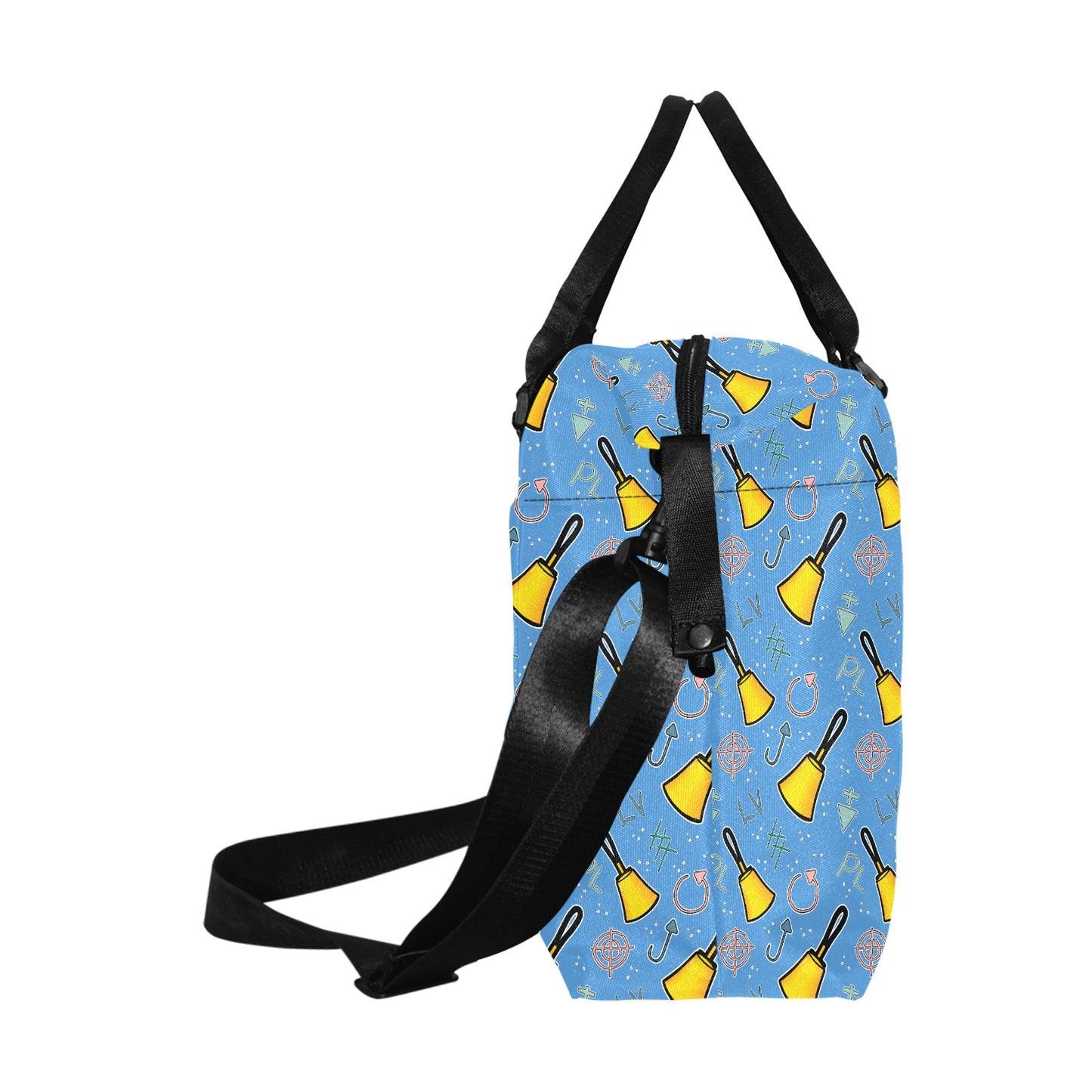 Cartoon Handbell Blue Duffle Bag