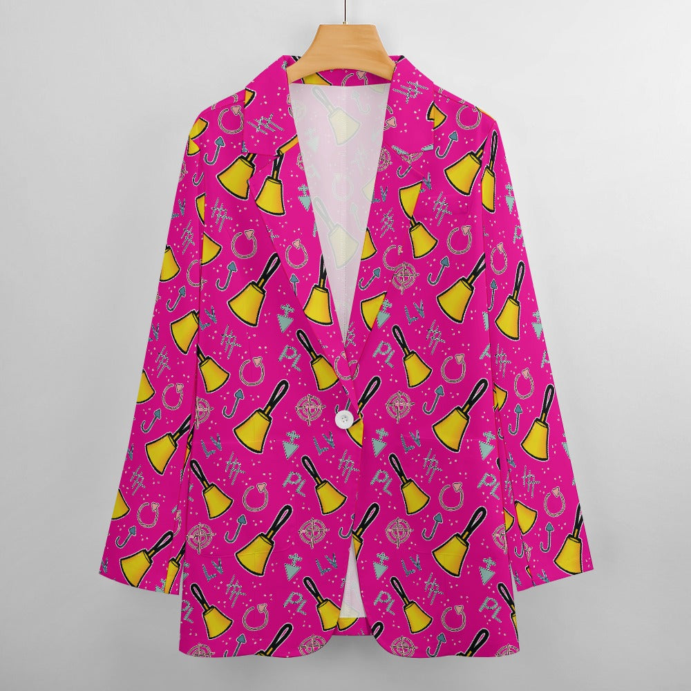 Cartoon Handbell Pink Women's Casual Suit