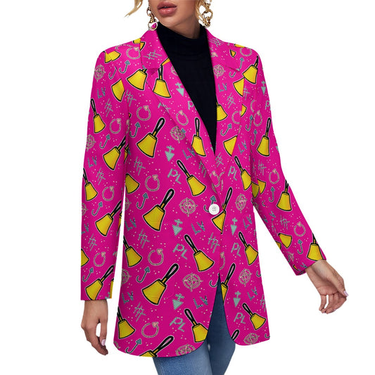 Cartoon Handbell Pink Women's Casual Suit