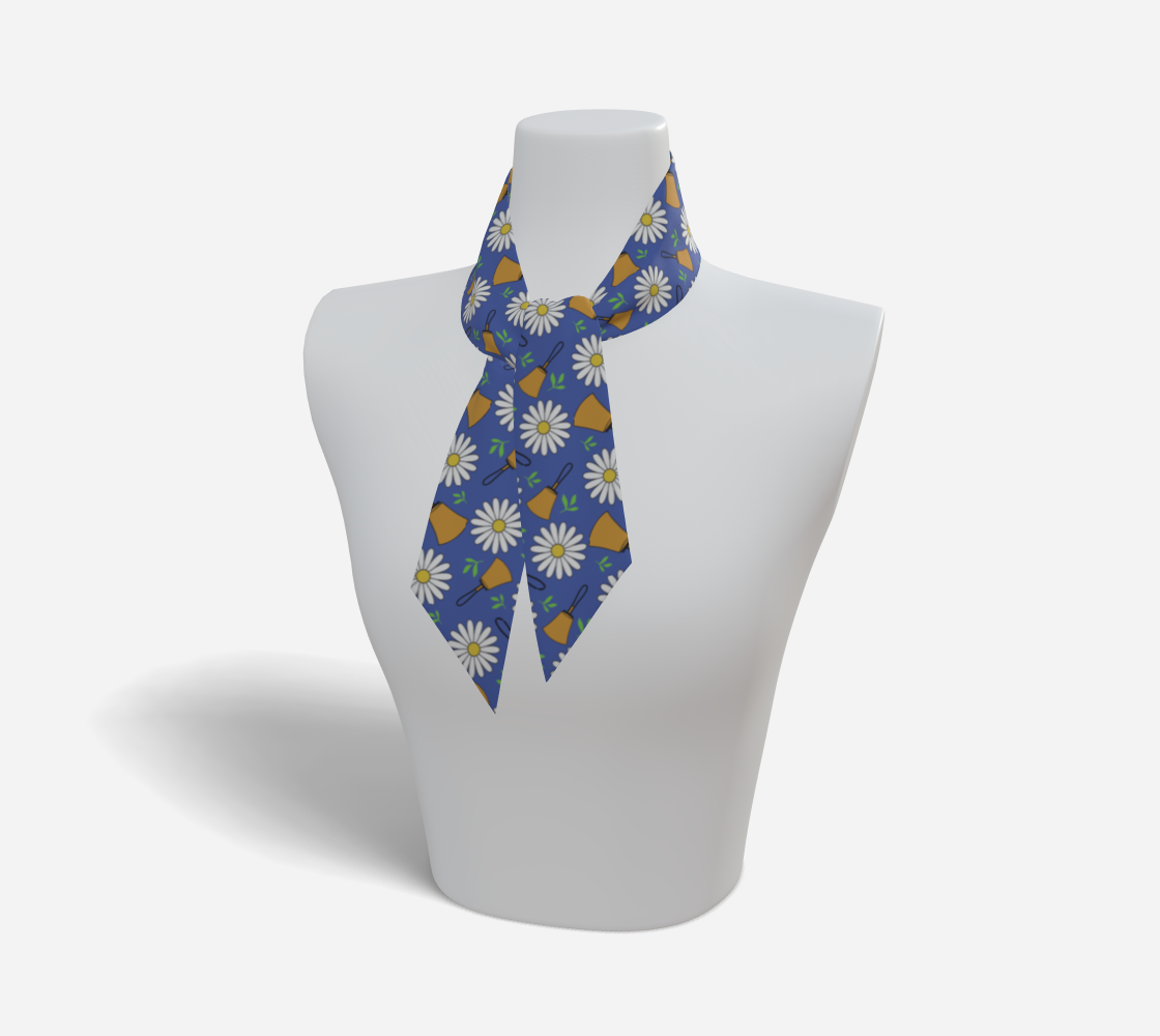 Blue Daisies Handbell Mini Scarf