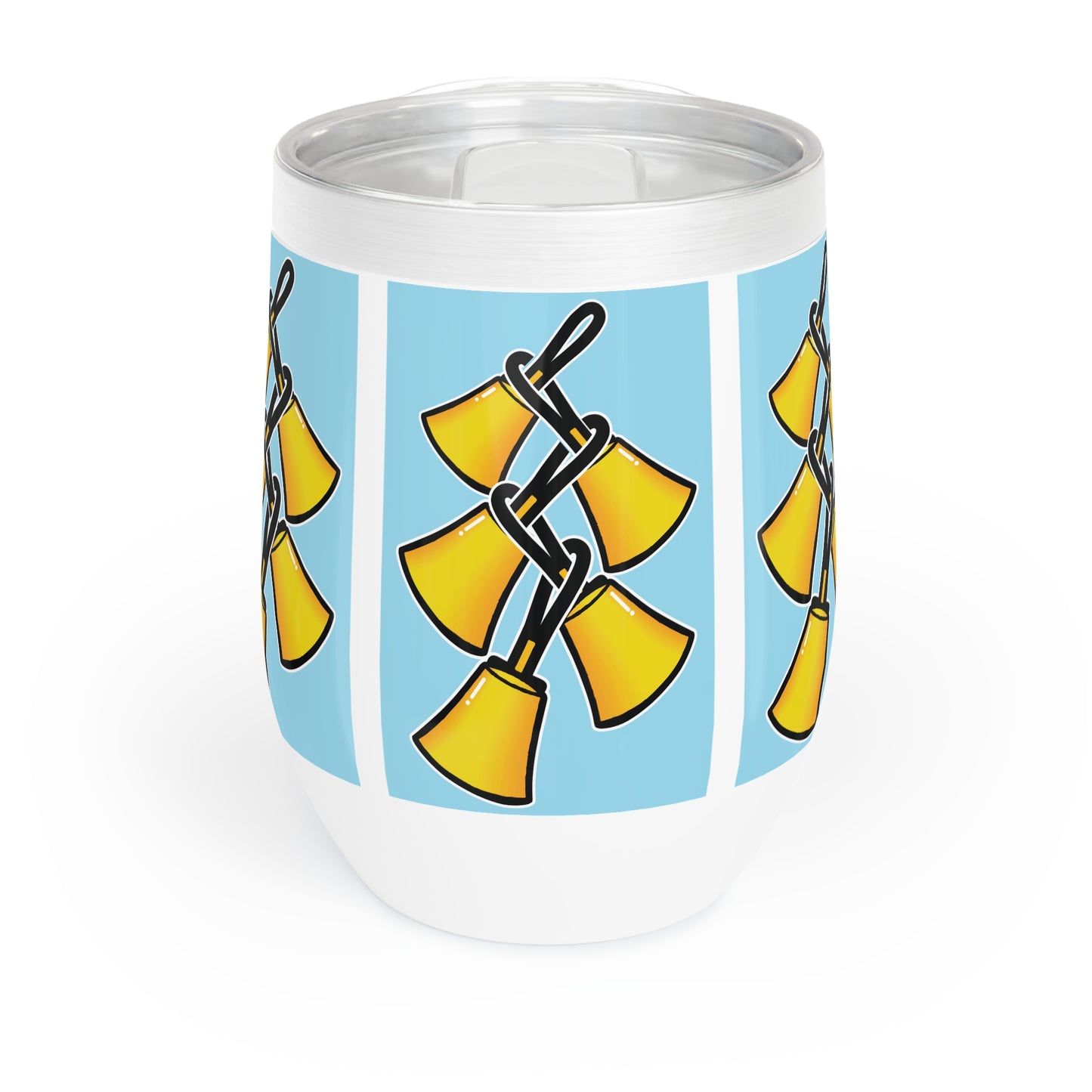 Chill Wine Tumbler with Colorful Bell Tree Design - Perfect for Celebrations & Gatherings