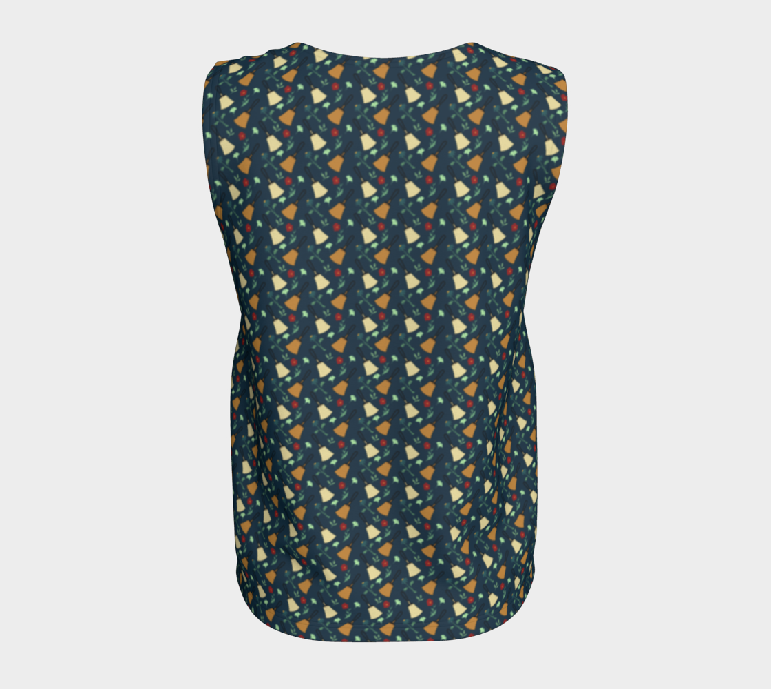 Bell Floral Deep Blue Long v3 Tank Top smaller bells