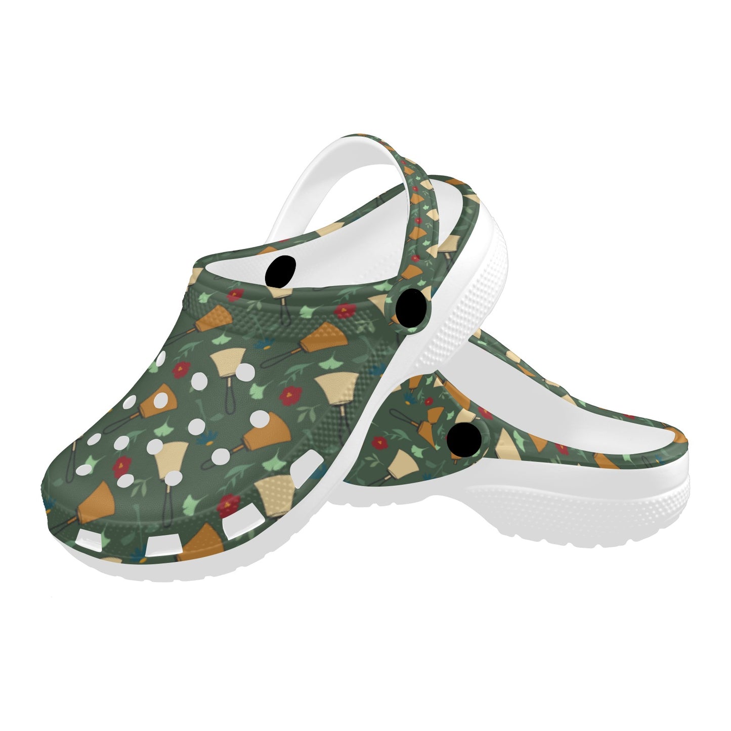 Bell Floral Deep Teal Print Adults Clogs