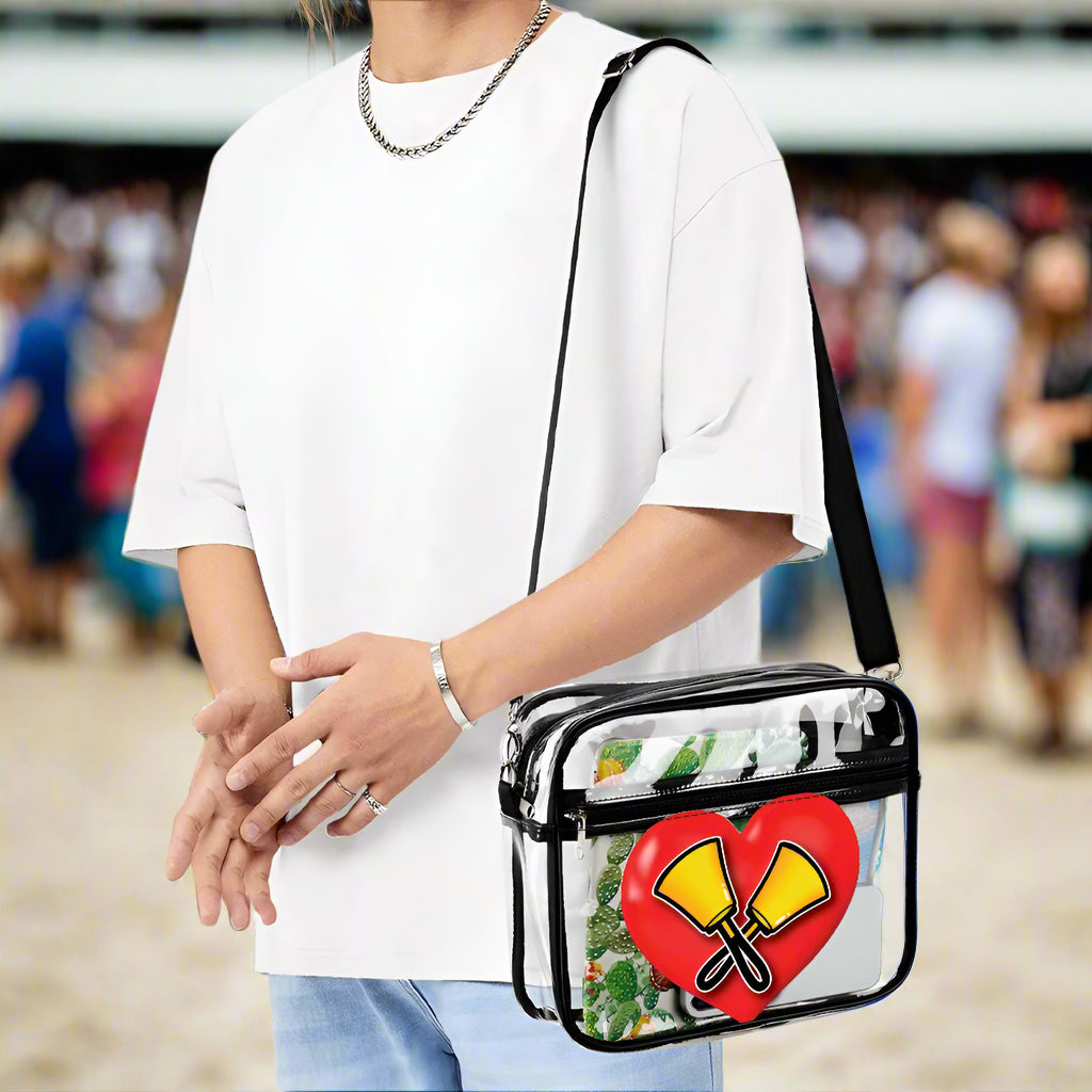 Transparent I love Handbells Stadium Bag