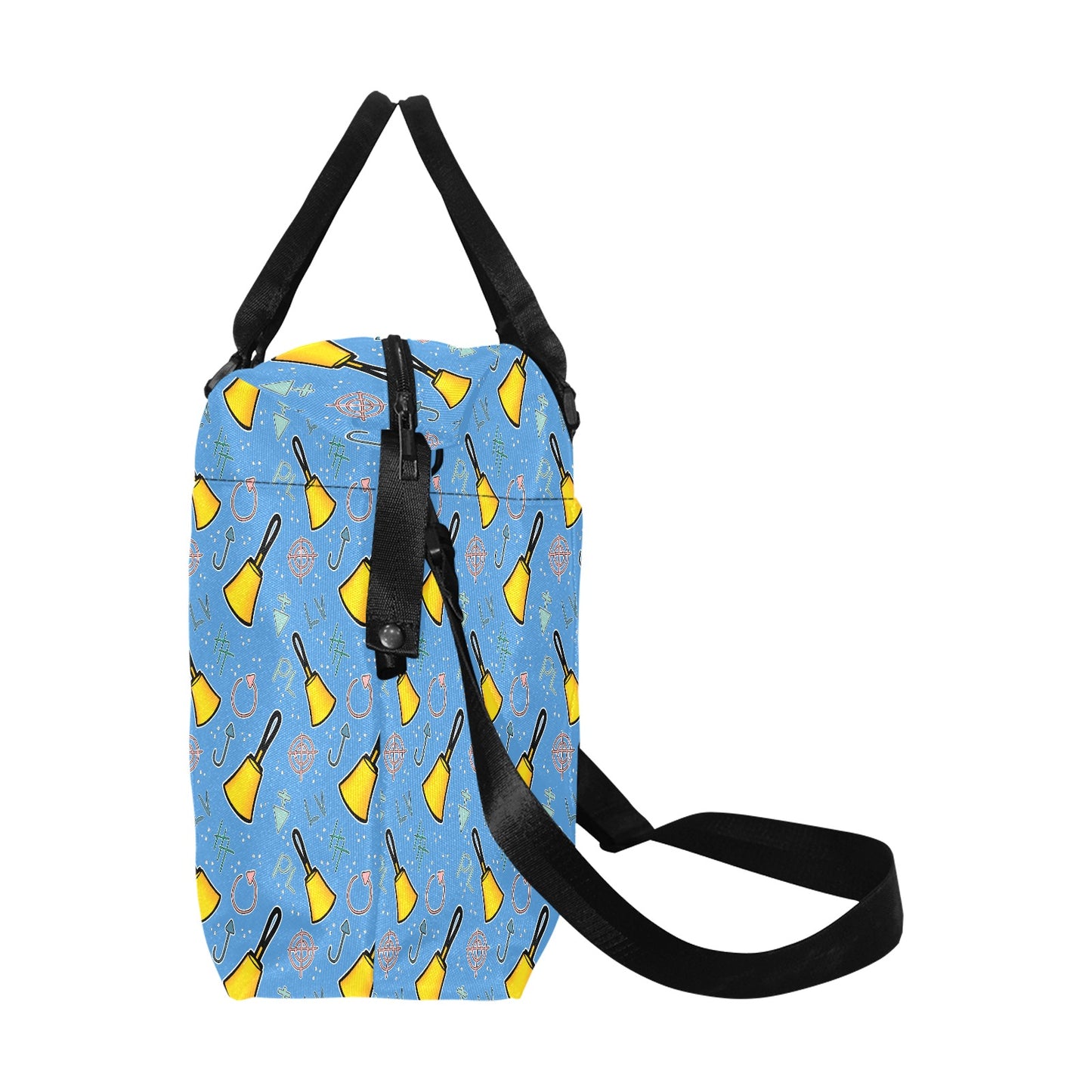 Cartoon Handbell Blue Duffle Bag