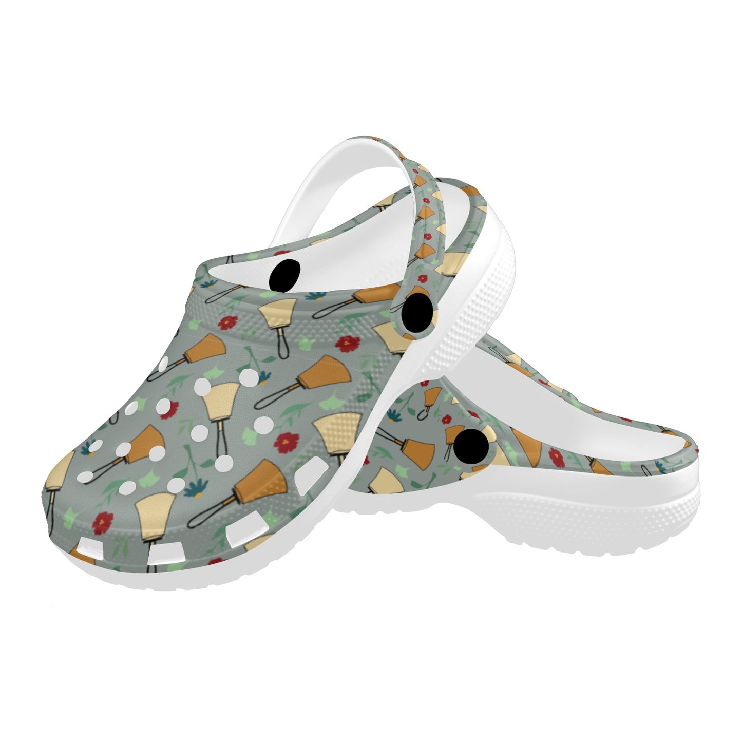 Bell Floral Light Blue Print Adults Clogs