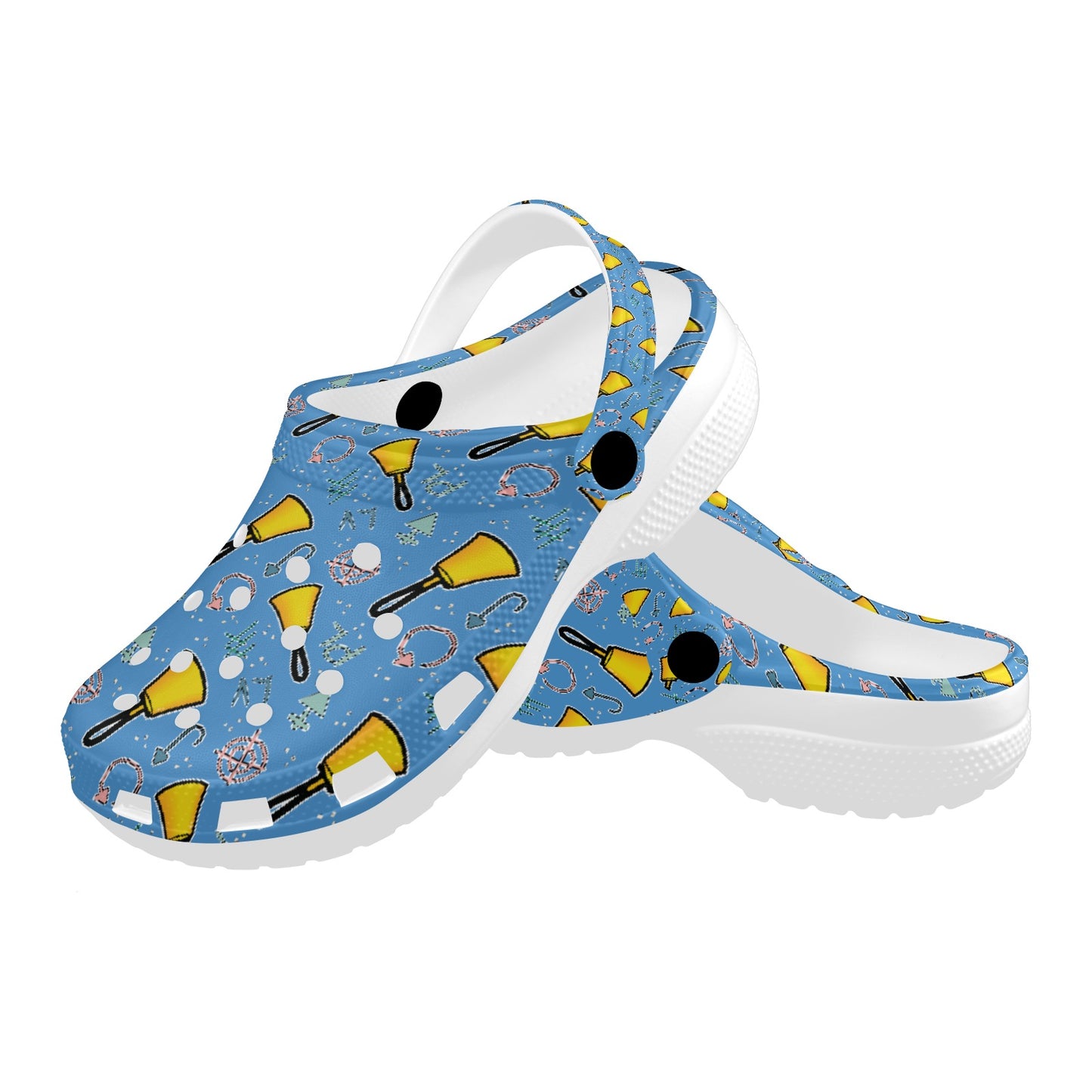 Cartoon Handbell Adult Clogs Blue