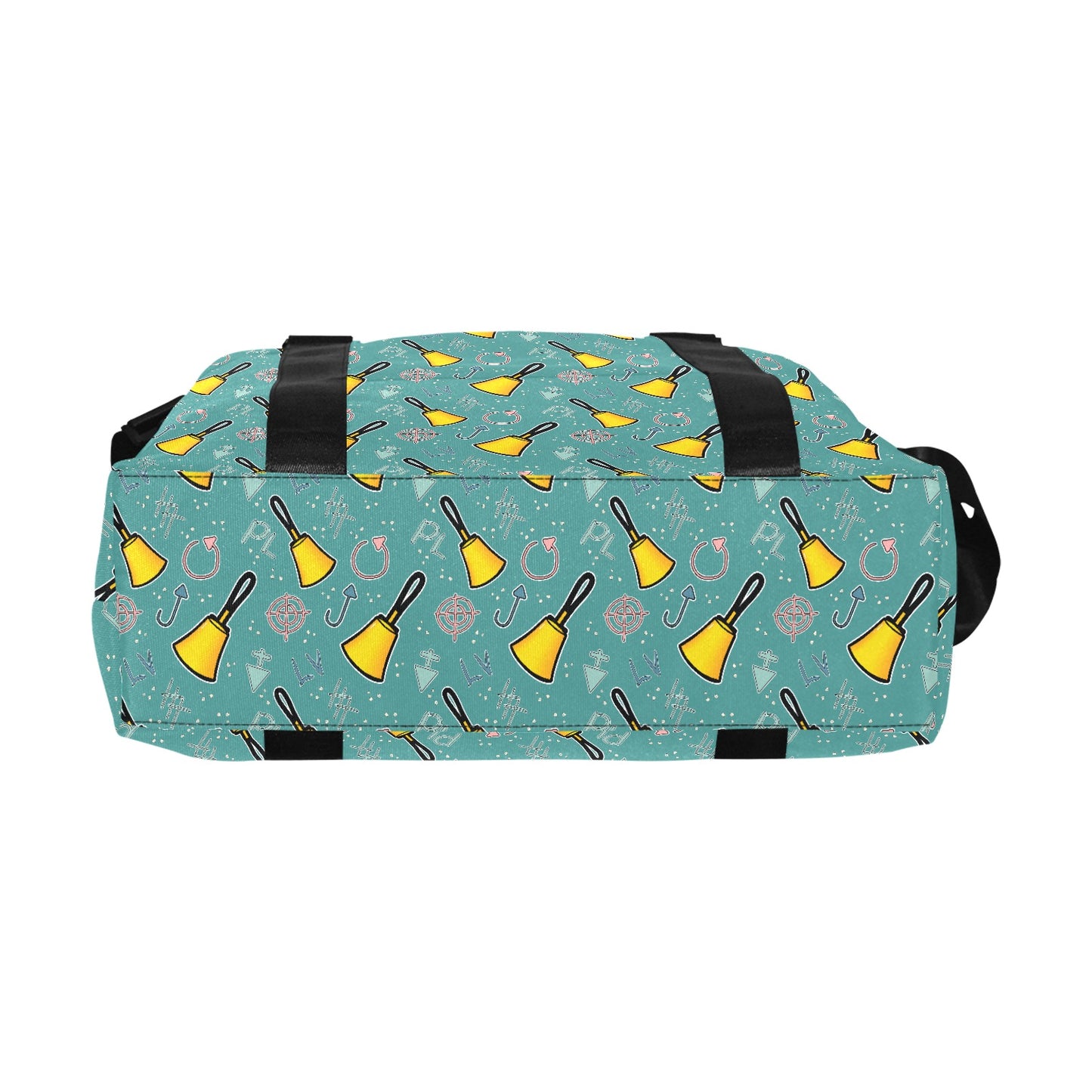 Turquoise Cartoon Bells Travel Duffel Bag