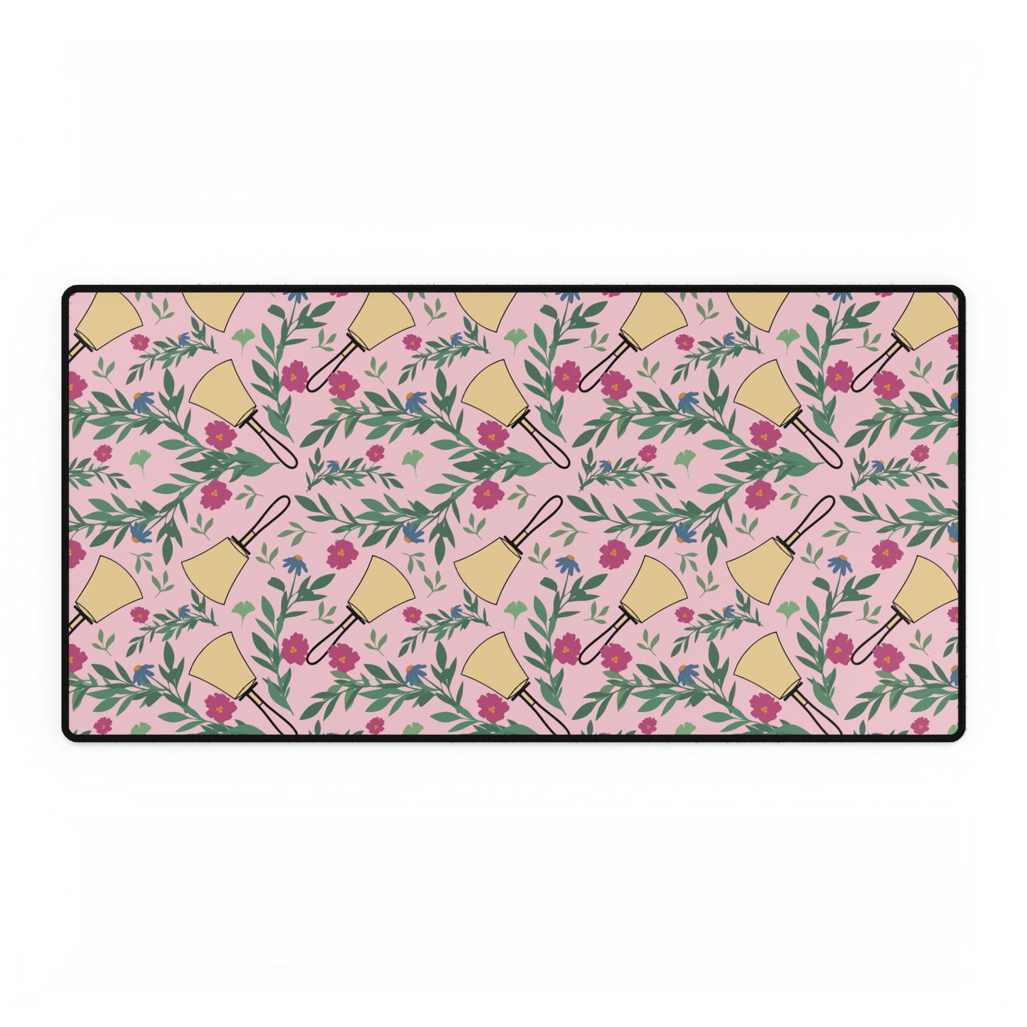Handbell Floral Desk Mat - Elegant Home Office Decor