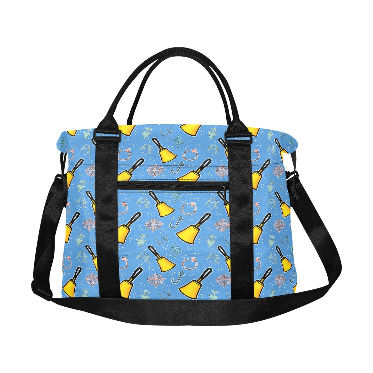 Cartoon Handbell Blue Duffle Bag