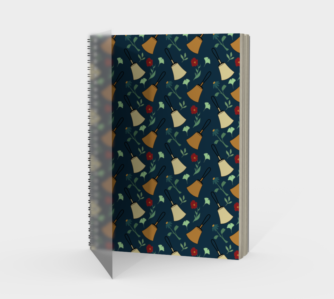 Navy Blue Floral Notebook