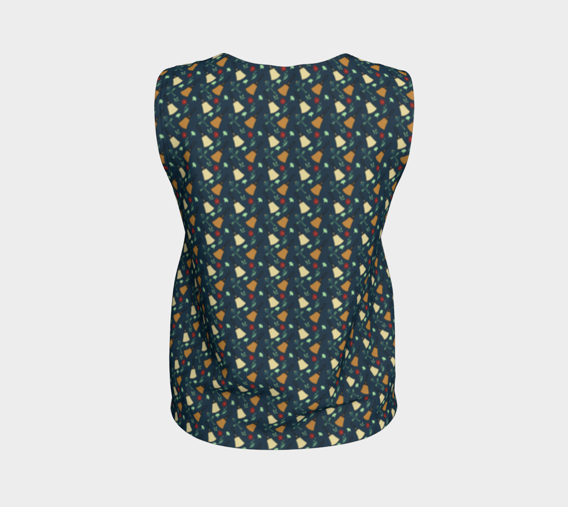 Bell Floral Deep Blue Long v3 Tank Top smaller bells