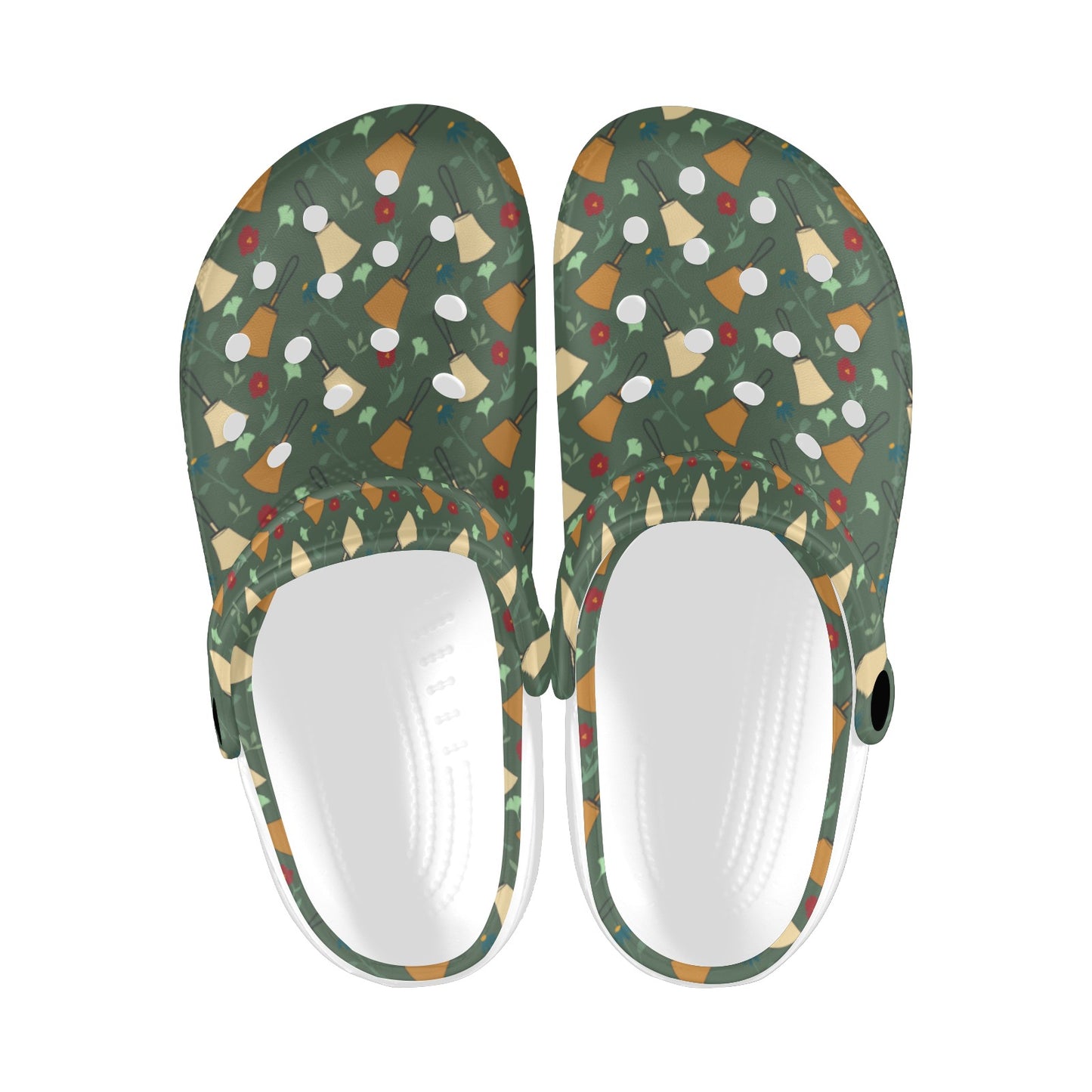 Bell Floral Deep Teal Print Adults Clogs