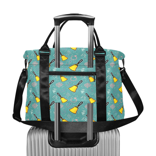 Turquoise Cartoon Bells Travel Duffel Bag