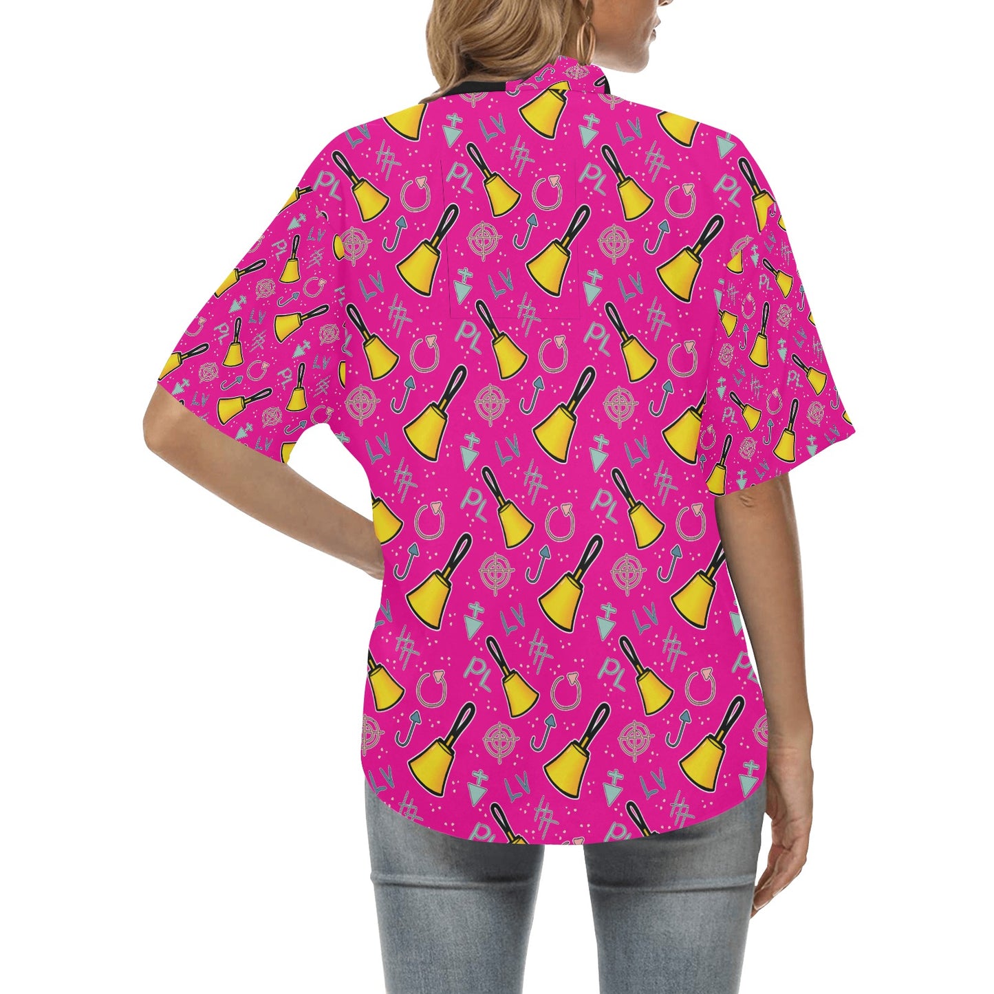 Cartoon Hawaiian Shirt for Women - Pink