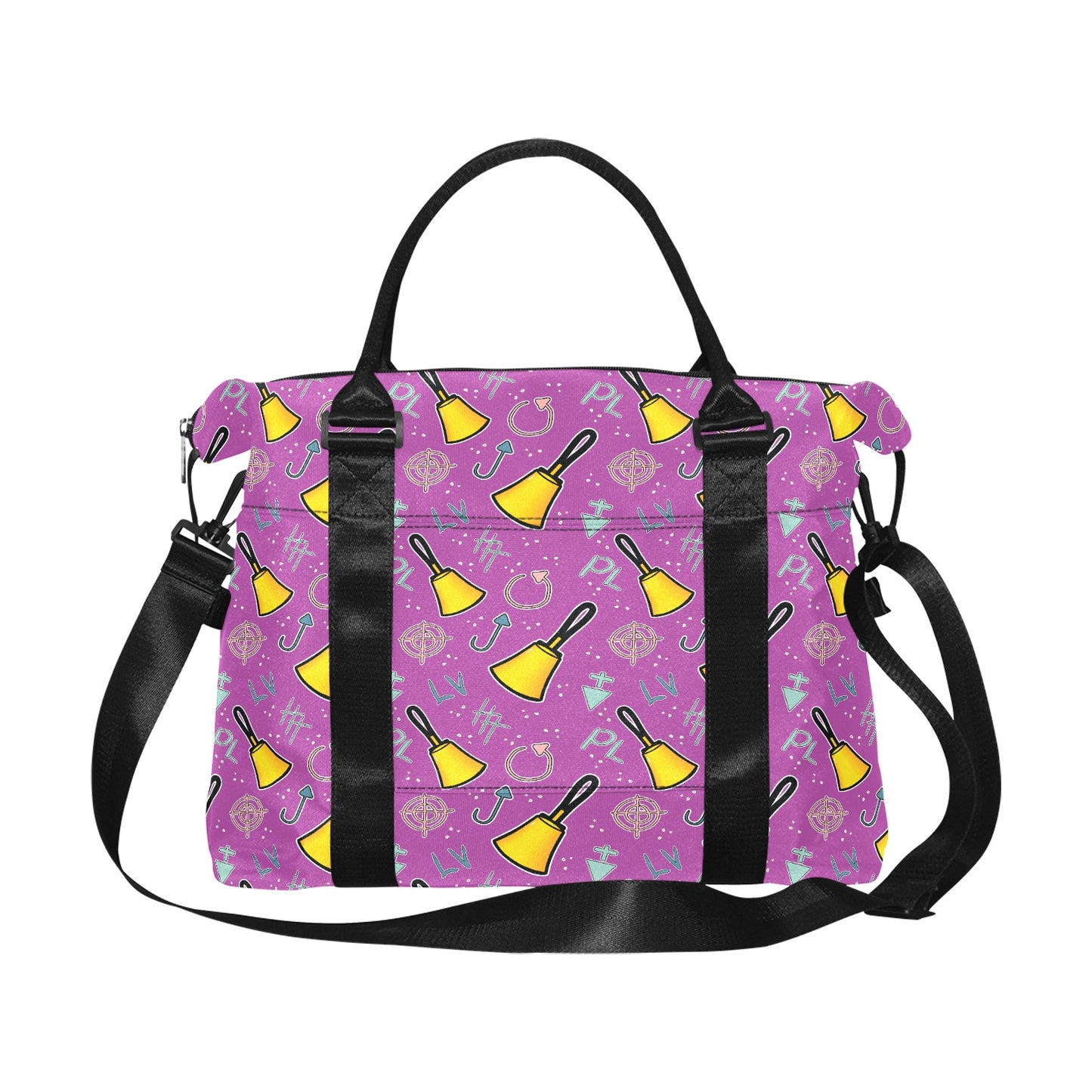 Purple Cartoon Bells Travel Duffel Bag