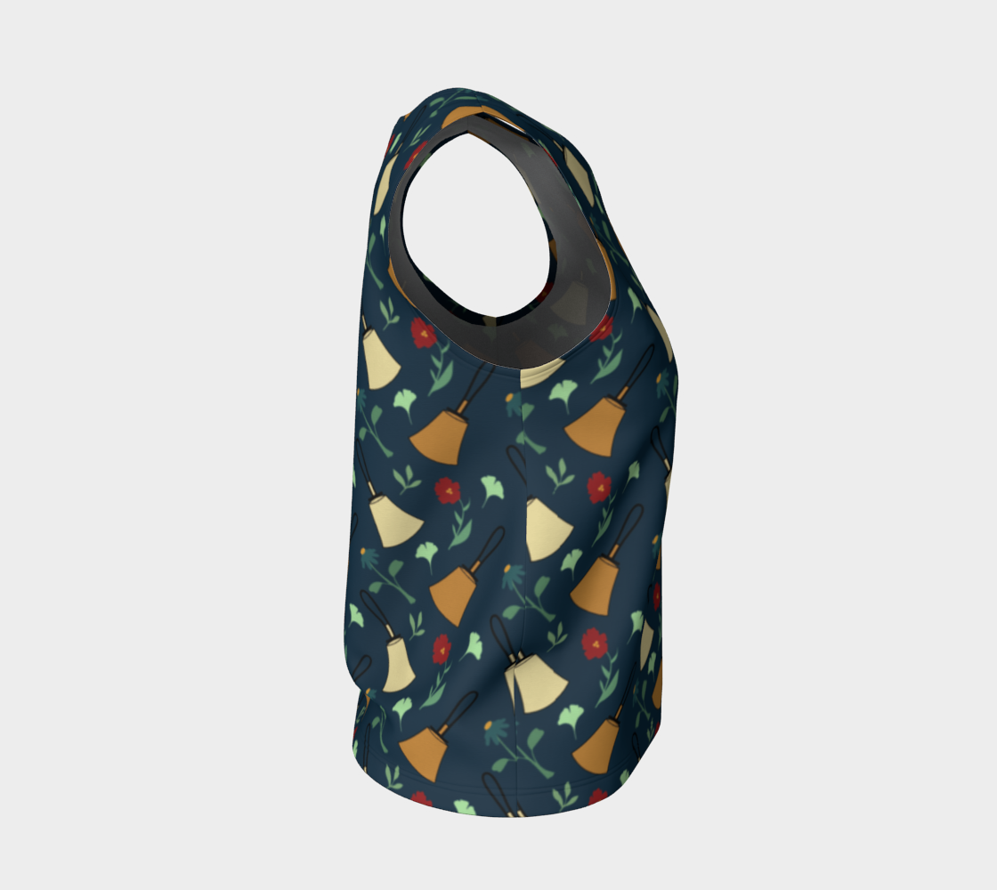 Bell Floral Deep Blue Long Tank Top larger bells