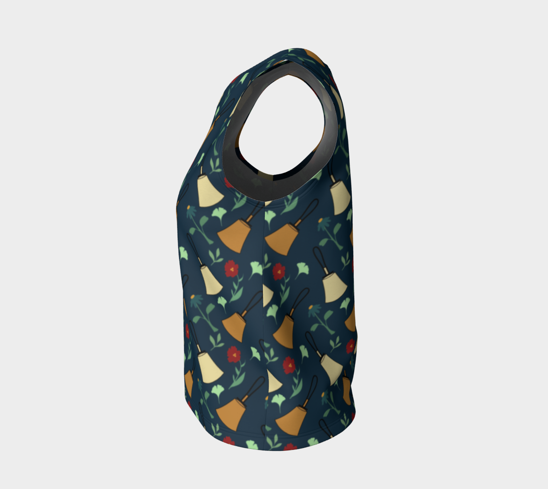 Bell Floral Deep Blue Long Tank Top larger bells